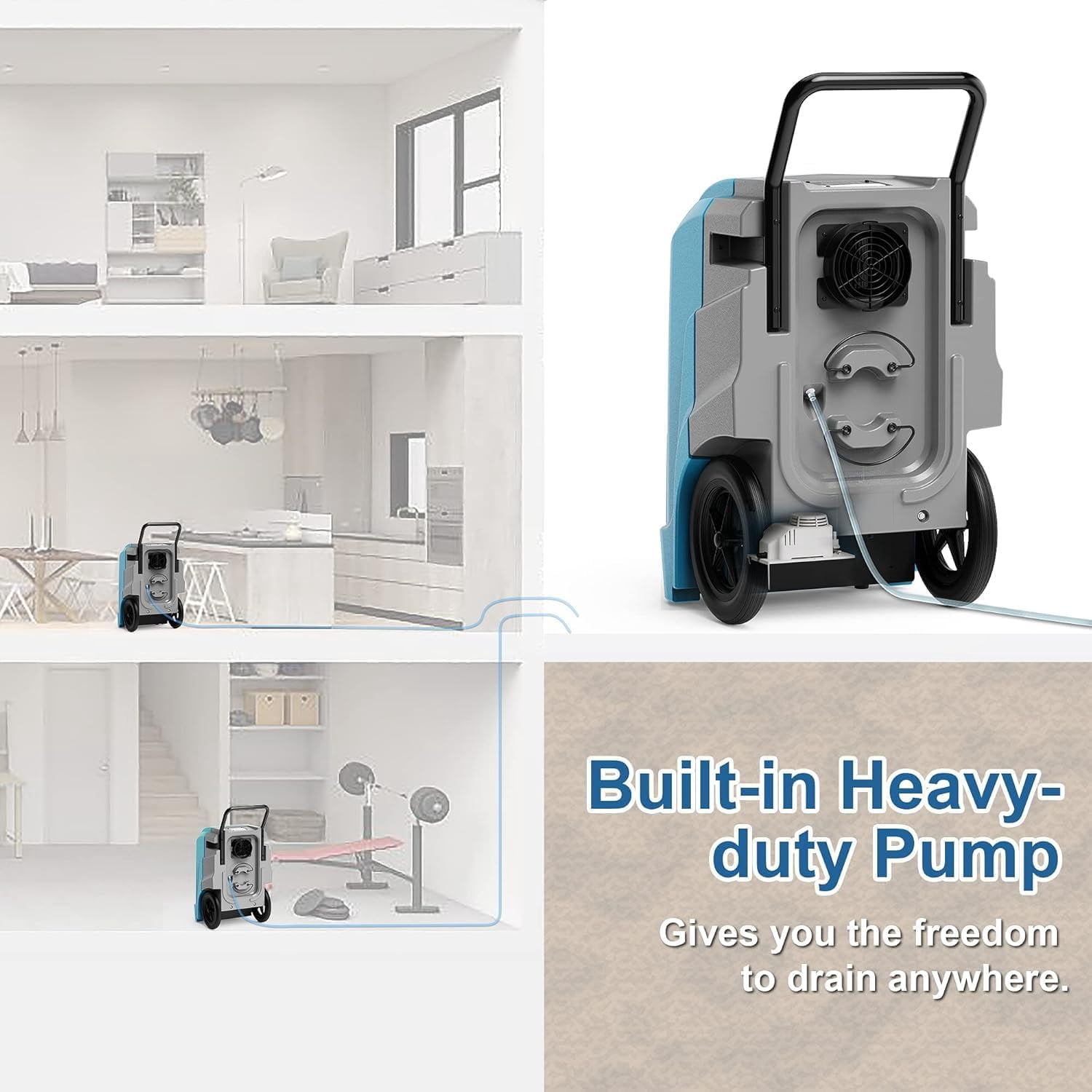 AlorAir 190PPD Commercial Dehumidifier with Pump & Drain Hose, APP Control Smart WiFi Industrial Dehumidifier for Home, Basements, Garages, Job Sites, 5 Years Limited Warranty