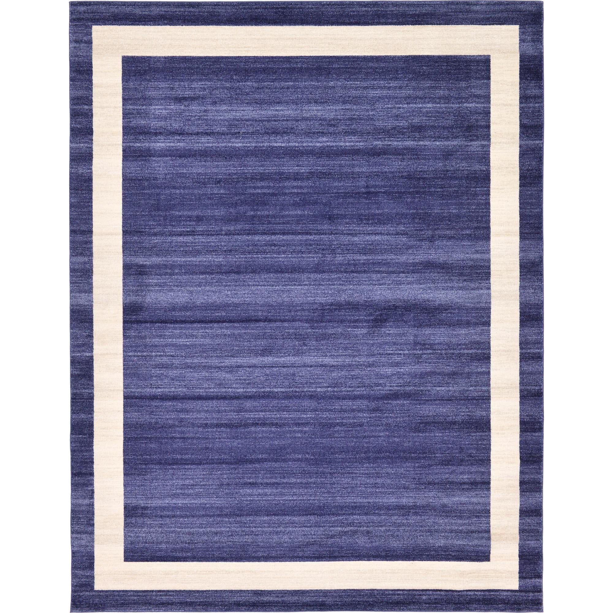 Unique Loom Indoor Rectangular Color Bordered Modern Area Rugs Blue/Off