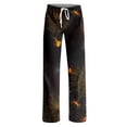 thumbnail image 4 of Fabrcox Halloween Pajamas Pants for Women Funny Ghost Pumpkin Candy Women Sleep Pants Fall Winter Festival Comfy Women’s Lounge Pants Purple M, 4 of 5
