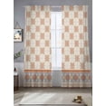 thumbnail image 2 of Orange Floral Sheer Curtains 108 Inch Length 2 Panels Set Window Treatments, Country Boho Ethnic Art Flowers Motifs Rod Pocket Semi Curtains for Living Room/Bedroom/Kitchen Décor, 104"W x 108"L, 2 of 7