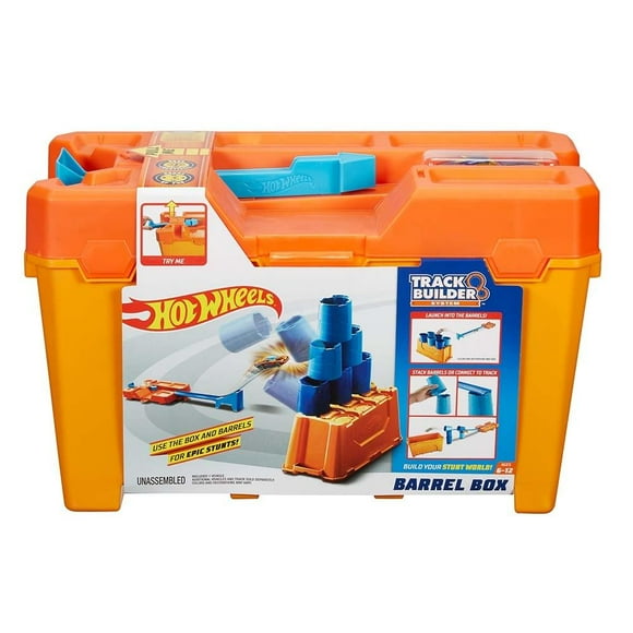 Pista de Juguete Hot Wheels Track Builder Caja de Barriles