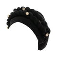 thumbnail image 2 of Lroveb Turbans for Women Headwrap Fashion Beading Braid Hat Muslim Ruffle Cancer Wrap Cap Sleep Caps Satin Lined Hair Bonnets, 2 of 2