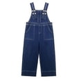 thumbnail image 6 of UACY Kids Girls Denim Overalls, Classic Button Bib with Set-Length Straps Straight Leg Loose Fit Jumpsuit Casual Workwear (Blue, 14-15 Years), 6 of 6