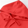 thumbnail image 6 of NEBWOAK Men's Hoodie Sweatshirt, Solid Color Pullover Top with Long Sleeve,Warm Casual Wear,Red,Size XL, 6 of 8