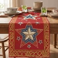 thumbnail image 1 of Patriotic Independence Day Table Runner and Tablecloth Set, Multicolor Linen Decorative Summer Table Linen for Dining, 183 x 33 cm, 1 of 6