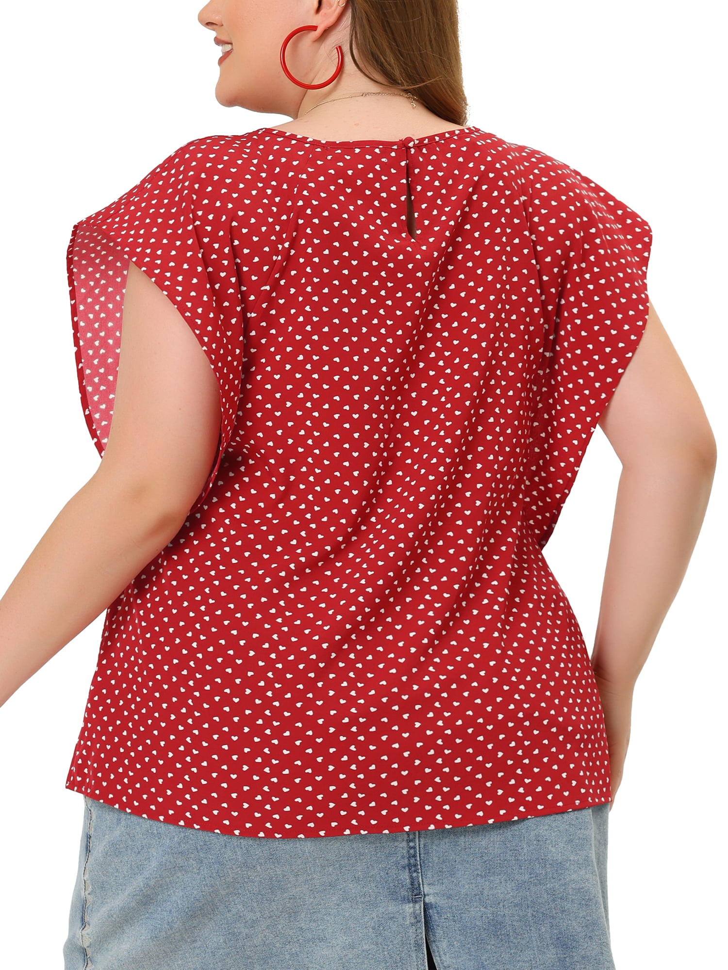 Polka Dot Round Neck Tiered Sleeve Blouse – The Blue Charm Boutique