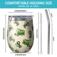 thumbnail image 5 of 12oz Stemless Wine Tumblers Cartoon Tractors Green Beige Pattern Vacuum Insulated Stainless Steel Travel Tumbler Cups Mug with Lid and Straw for Champaign,Cocktail,Beer with Cleaning Brush, 5 of 5
