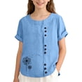 thumbnail image 1 of T-Shirts pour Garçons Filles Col Rond T-Shirts Graphiques T-Shirts Décontractés pour Garçons Shorts 13-14 Ans, 1 of 3