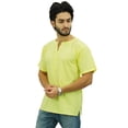 thumbnail image 4 of Atasi Kurta Courte Décontractée pour Hommes Tunique Indienne Col en V Haut en Coton-Petit, 4 of 7