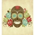thumbnail image 3 of Sugar Skull Decor King Size Duvet Cover Set, Skull and Roses Colorful Vintage Composition Smiling Gothic Face Artistic, Decorative 3 Piece Bedding Set with 2 Pillow Shams, Multicolor, by Ambesonne, 3 of 3
