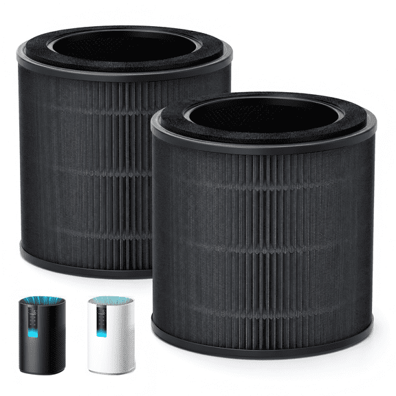 JoyPure 2 pack DR-HAP005S Replacement Filter, Compatible with DREO Macro AP505S Air Purifier, True H13 HEPA Filter, 5-Stage Filtration for Smoke, Pet Hair & Odor Removal