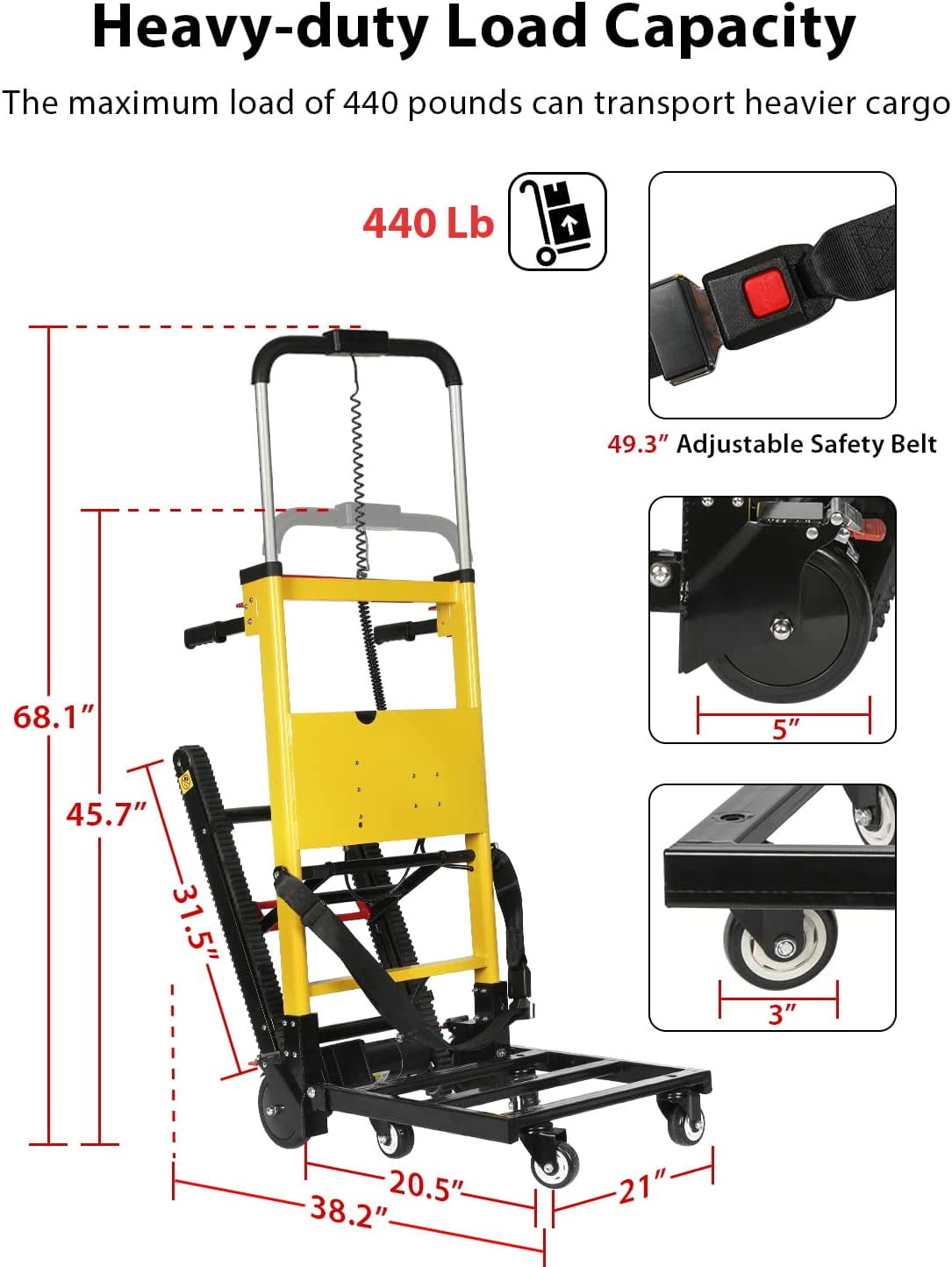 Buy Rocita Electric Stair Climbing Hand Trucks Dolly Cart for Moving