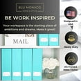 thumbnail image 4 of Blu Monaco Foldable Aqua Magazine File Holder with Leather Label Holder - Set of 6 - Cardboard Magazine File Boxes Desk File Organizer, 4 of 4