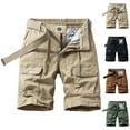 thumbnail image 5 of WREESH Men's Cargo Shorts Plus Size Cargo Shorts Multi-Pockets Relaxed Summer Beach Short Pants Outdoor Workout Shorts Olive Green, 5 of 5