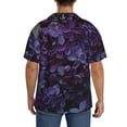 thumbnail image 3 of Kdxio Men'S Hawaiian Shirt For Men Short Sleeve Shirt Lilac Summer Casual Holiday Beach Button Down T-Shirts, 3 of 5