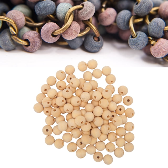 Cuentas De Madera, 14 Mm, Seguras, Duraderas, Hechas A Mano, 100 Cuentas Redondas De Madera Para Guirnalda Para Pulsera