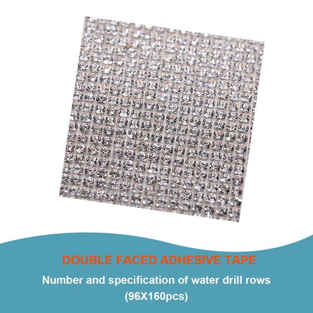 Baohd Crystal Rhinestone Ribbon Clothing Accessories Sticker Convenient Using Present Decoration Sheet with Shine Appearance Exquisite white 6 double side tape
