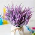 thumbnail image 4 of Morttic 4 Bundles Artificial Flowers Fake Lavender Bouquet No Fade UV Resistant Shrubs Purple Lavender Flowers Artificial Plant for Wedding, Bedroom, Office, Garden, Patio Decoration (Fuchsia), 4 of 7