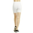 thumbnail image 2 of Women Athletic Workout Biker Yoga Running Jogging Legging Cotton Shorts Tights 15" Length, White Medium, 1 Pack, 2 of 4