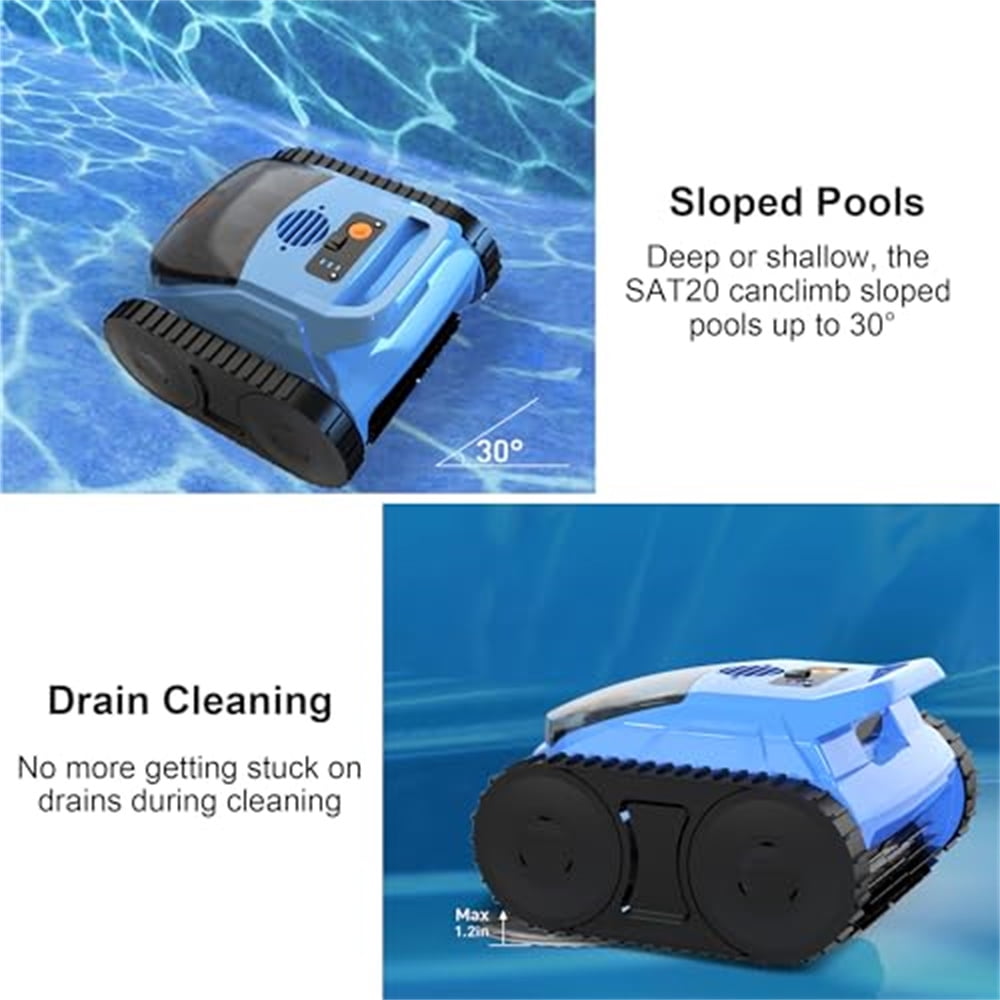 Robotic Pool Cleaners, Wall Climbing Pool Vacuum for Inground Pools, Pool Floors, Drain & Walls & Waterline, Cleaning Up to 2100 Sq.ft, 180 Min