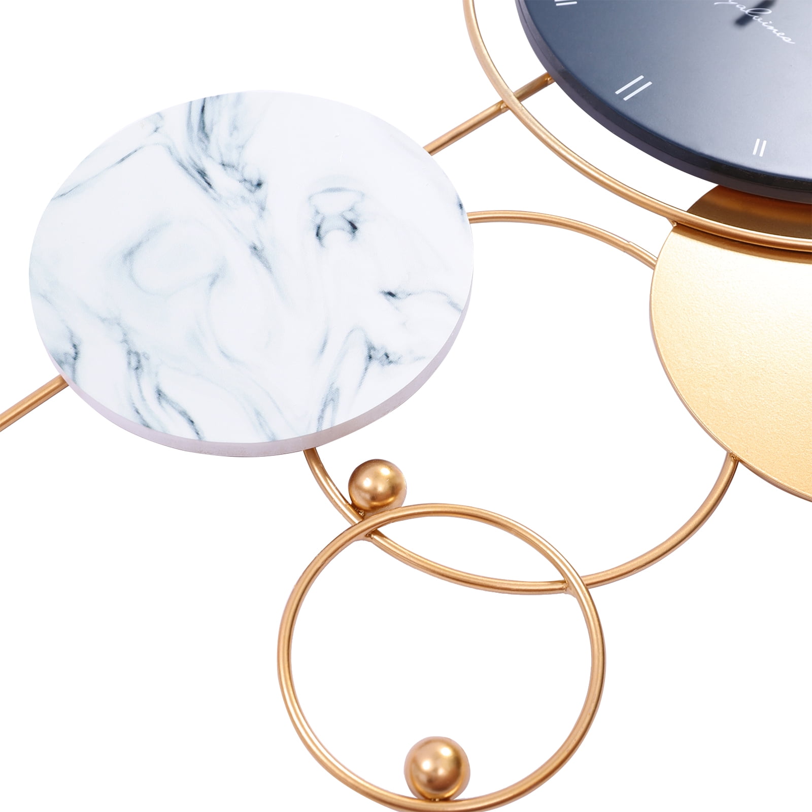 Miumaeov Large Wall Clocks Modern Metal Blue Gold Silent Non-Ticking Wall Clock for Bedroom Kitchen Office Home Decor 14.96 x 30.71inch