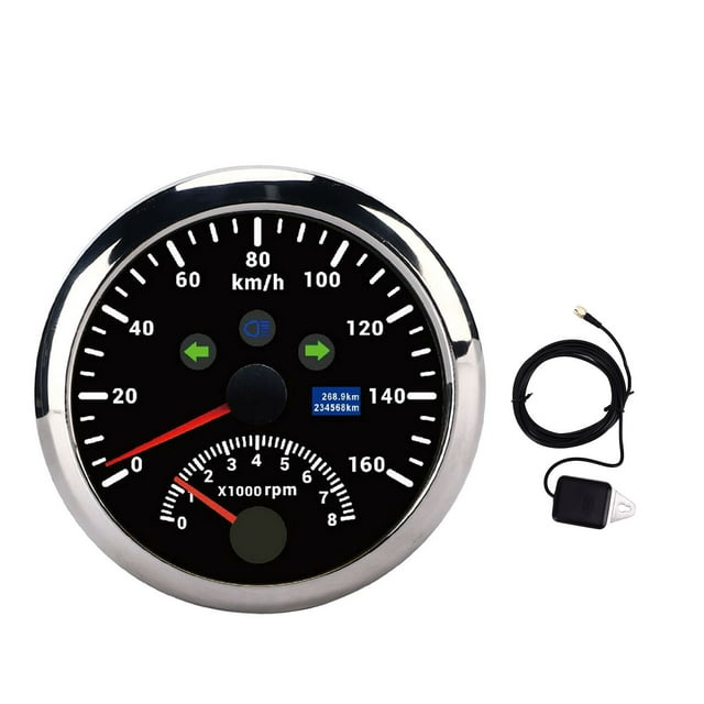 Oubit RPM Gauge,85mm 160km/h GPS Speedometer Boat Tachometer Gauge Car Hourmeter Compact and Lightweight