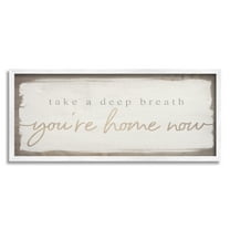 Stupell Industries You're Home Now Weathered Shabby Chic Sign Framed Wall Art, 24 x 10, Design by Daphne Polselli