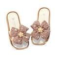 thumbnail image 3 of Summer Slippers for Toddler Girls 3-10Years Children Girls Summer Slip-on Open Toe Non-Slip Flat Shoes Solid Color Indoor Bathroom Home Teddy Bear Slippers, 3 of 4
