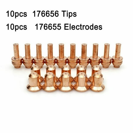 

20pcs Plasma Torch 176656 Tips 176655 Electrodes for Miller 25C/27C 375Xtreme