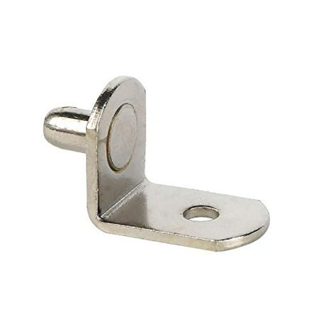 

LAJIAOZ 40 1/4 Bracket Style Clips Shelf Support Pegs with Hole - Metal Nickel Plated Shelf Bracket Pins Furniture Bookshelf Kitchens Support