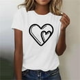 thumbnail image 2 of Heart Shirt Women Basic Tee Short Sleeve Blouse Trendy Round Neck Pullover Tops Casual Shirts, 2 of 4