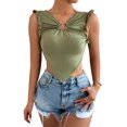 thumbnail image 1 of xiaxaixu Women’s Open Back Tank Tops Summer Sleeveless V Neck Metal Ring Front Solid Color Crop Tops, 1 of 9