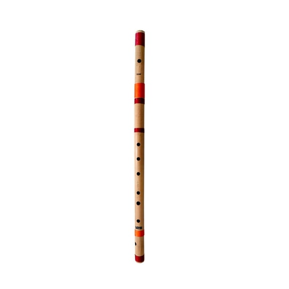Professional Flutes E Natural 7 Hole Right Hand Bamboo Flute Bansuri Size 15 Inch With Free Carry Bag (Natural Brown) By Indian Collectible
