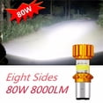 thumbnail image 3 of Zyutaosan Eight Sides Bright 360° Ba20D H6 Led Motorcycle Headlight Blub Dc 12V 80W 8000Lm 6000K Moto Light Scooter Accessoire Motobike Head Lamp High/Low Beam, 3 of 5