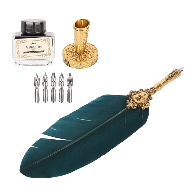 Feather Pen, Easy To Use Feather Pen And Ink Set Light Weight Exquisite For Student For School