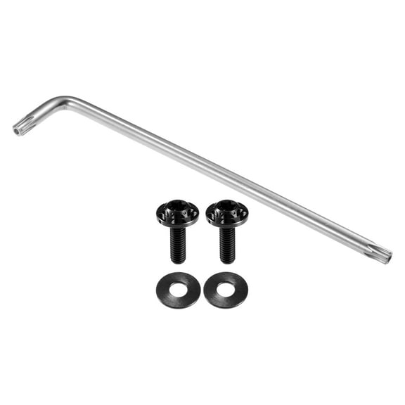 1 Set 1/4" M6 Universal Anti Theft License Plate Screws - Car Security Bolt Fasteners Kits for Car Tag Frame Holder with 2 Washers - Titanium Alloy Black