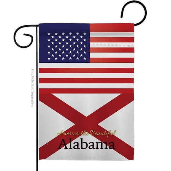 Americana Home & Garden G142552-BO 13 x 18.5 in. USA Alabama American State Vertical Garden Flag with Double-Sided House Decoration Banner Yard Gift