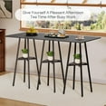 thumbnail image 5 of Bar Table, 2-Tier High Top Pub Table, Counter Height Table with Storage, Small Kitchen Dining Table, 36.6" High Bar Table for Living Room Party, Easy to Assemble, 5 of 9