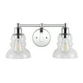 thumbnail image 5 of Manhattan Vintage 18.5" 2-Light Metal/Glass Industrial Rustic LED Vanity, Chrome, 5 of 8