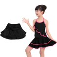 thumbnail image 5 of Disfraces de baile para niña, vestido de falda latina de licra, minifalda de baile de salón para niños, interior con pantalones cortos, espectáculo de escenario, 5 of 5