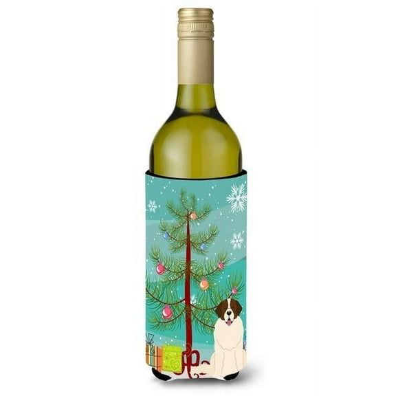 Carolines Treasures BB4152LITERK Merry Christmas Tree Moscow Watchdog Wine Bottle Beverge Insulator Hugger