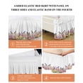 thumbnail image 6 of Spring Floral Wrap Around Bed Skirts for Queen Bed 18" Drop, Bed Skirt with Adjustable Elastic Belt Dust Ruffle Bed Valance for Bedroom Hotel Luxury Summer Birds Botanical Fence Bed Frame Cover, 6 of 7