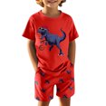 thumbnail image 6 of Hiijoy Big Boy's Outfits Dinosaur Print Short Sleeve T Shirt & Shorts Set, Sizes 9-10Y, 6 of 8