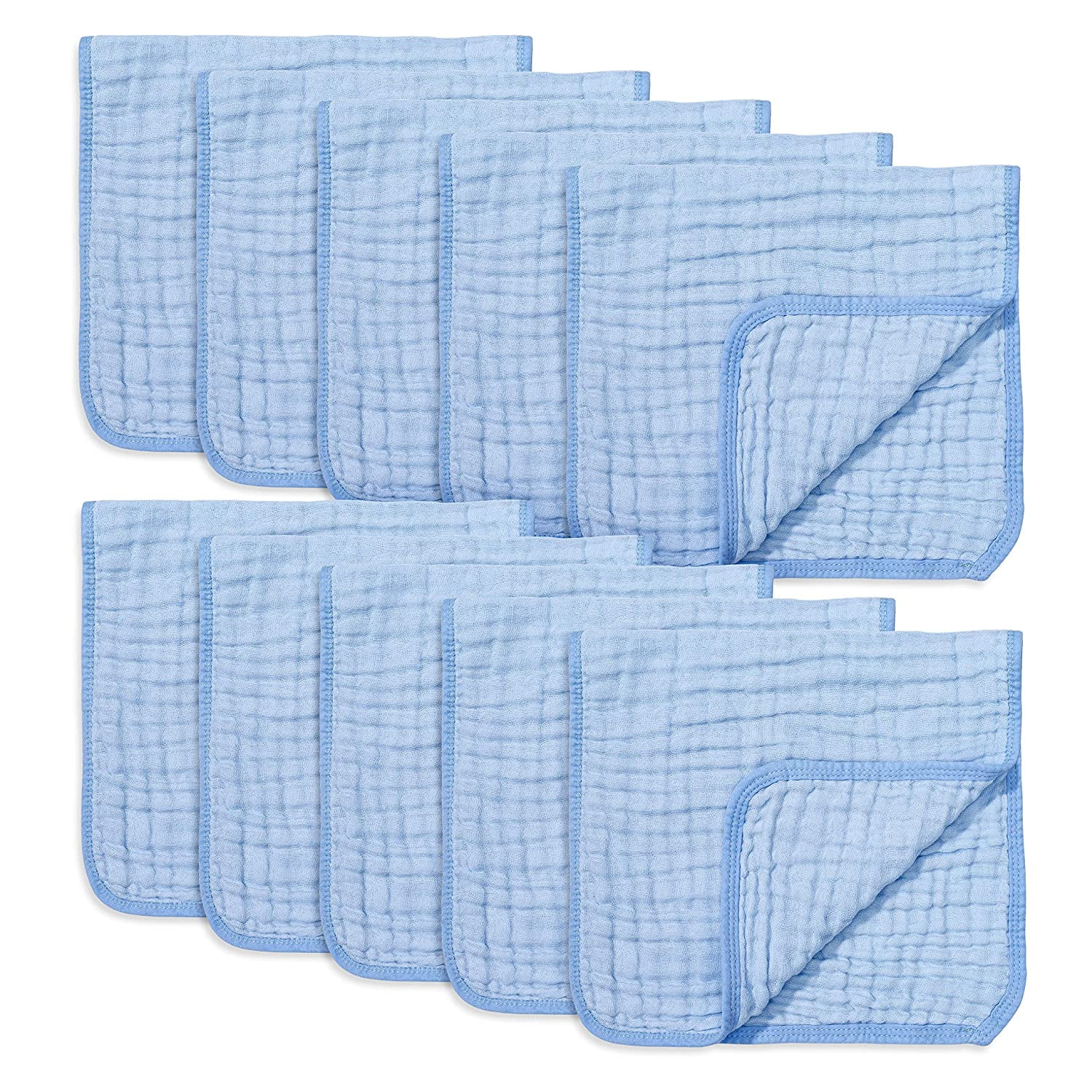 Muslin Burp Cloths 10 Pack 100 Cotton Hand Washcloths 6 Layers Extra