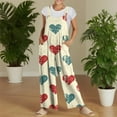 thumbnail image 5 of Valentines Overalls for Women Wide Leg Sleeveless Casual Heart Graphic Rompers Valentines Baggy Overalls Jumpers with Pockets, 5 of 7