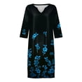 thumbnail image 3 of WILLBEST Maxi Vestidos de Mujer Vestido Informal de Verano con Cuello En V y Manga Media con Estampado Retro Mediana​​, 3 of 3