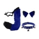 thumbnail image 2 of Juego de orejas y cola de piel sintética para disfraz de cosplay, accesorios para el pelo, de lujo, felpa para carnaval, cumpleaños, decoración Azul negro Fernando Cola para la cabeza, 2 of 8