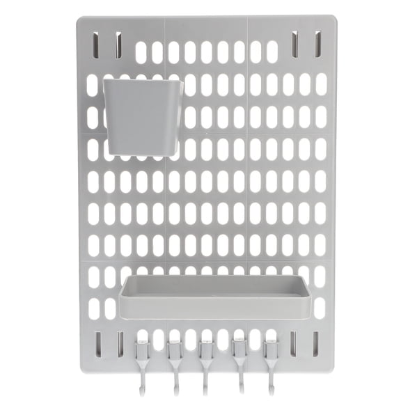 ELAYARD Grey Pegboard Wall Organizer Set with Multi-Functional Wall Mount Storage Shelf for Home and Office