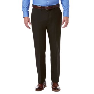 Haggar Mens eCLo Stria Expandable-Waist Plain-Front Dress Pant - Walmart.com