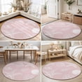 thumbnail image 4 of Round Area Rugs 4Ft, Marine Life Non-Slip Washable Circle Rugs Carpet, Summer Ocean Starfish Conch Seashell Pink Indoor Outdoor Rug Floor Mats Throw Runner for Bedroom Living Room Bathroom, 4 of 8